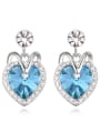 thumb Fashion Heart austrian Crystals-covered Alloy Stud Earrings 4