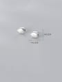 thumb 925 Sterling Silver With Platinum Plated Simplistic Smooth Shell  Stud Earrings 3
