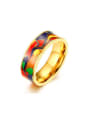 thumb Fashionable Multi Color Gold Plated Glue Titanium Ring 0