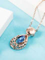 thumb Hollow Water Drop Shaped Glass Stone Necklace 2