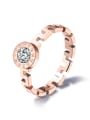 thumb Stainless Steel With Rose Gold Plated Fashion The Great Wall pattern Rings 0