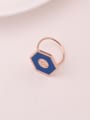thumb Individual Titanium Blue Glue Geometric Ring 1