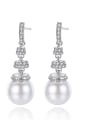 thumb Copper With 3A cubic zirconia Trendy Ball Drop Earrings 0