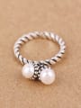 thumb Freshwater Pearls Twisted Silver Ring 0