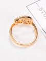 thumb Elegant Rose Gold Plated Leaf Shaped Zircon Ring 1