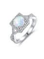 thumb Square Opal Stone Engagement Ring 0