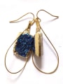 thumb Fashion Gold Plated Natural Blue Crystal Earrings 1