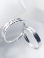 thumb 925 Sterling Silver With Silver Plated Simplistic English Engraving Round Rings 0