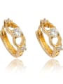thumb Creative 18K Gold Plated Geometric Shaped Zircon Clip Earrings 1