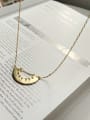 thumb Sterling Silver geometric half-circle nostalgic style gold necklace 2