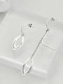thumb Vintage Sterling Silver With Hollow Simplistic Irregular Threader Earrings 1