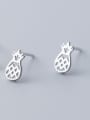 thumb 925 Sterling Silver With Silver Plated Cute Friut Pineapple Stud Earrings 1