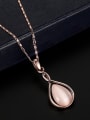 thumb 2018 Alloy Rose Gold Plated Fashion Artificial Stones Water Drop shaped Two Pieces Jewelry Set 1
