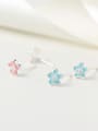 thumb Zircons Color Glue Flower Stud Earrings 2