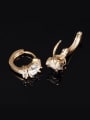 thumb Fashion White Zircon Champagne Gold Plated Earrings 2