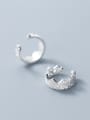 thumb 925 Sterling Silver With Silver Plated Simplistic Crown Clip On Earrings 2