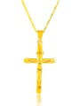 thumb Luxury 24K Gold Plated Cross Shaped Copper Necklace 0