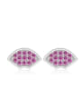 thumb Fan-shape Amethyst Simple Stud Earrings 0