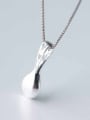 thumb S925 silver mini cute spoon shape necklace 2