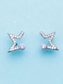 thumb Fashionable Star Shaped Shining Rhinestones Stud Earrings 0