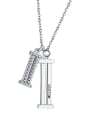 thumb 925 Sterling Silver WithCubic Zirconia Personality Square Necklaces 0