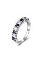 thumb All-match Black And White Color Zircon Copper Ring 0