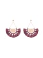 thumb Red Tassel Fan-shape drop earring 0