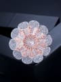 thumb Copper With Cubic Zirconia Luxury Flower Statement Rings 0