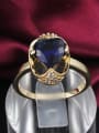thumb Blue Heart Shaped Zircon 18K Gold Plated Ring 1