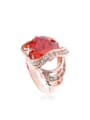 thumb Fashion Ruby Zircon Alloy Rose Gold Plated Ring 0