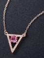 thumb Rose Gold Triangle Shaped Necklace 1