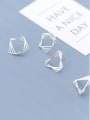 thumb 925 Sterling Silver With Silver Plated Personality Geometric Stud Earrings 0