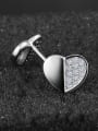 thumb 925 Sterling Silver Simple Heart Tiny Cubic ZIrconias Stud Earrings 1