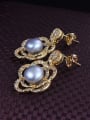 thumb Fashionable Artificial Pearl Flower Shaped Drop Earrings 1