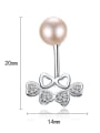 thumb 925 Sterling Silver With Platinum Plated Simplistic Flower Drop Earrings 4