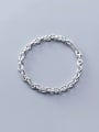 thumb 925 Sterling Silver With Platinum Plated Simplistic One word buckle Bracelets 0