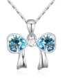 thumb Fashion Heart austrian Crystals Bowknot Pendant Alloy Necklace 3