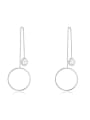 thumb Simple Hollow Round Imitation Pearl Alloy Line Earrings 0