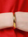 thumb Copper Alloy 23K Gold Plated Simple Smooth Opening Bangle 1