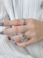 thumb 925 Sterling Silver With Antique Silver Plated Weaving Winding Free Size Rings 2