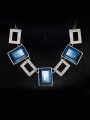 thumb Square Shaped Crystal Necklace 0