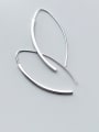thumb 925 Sterling Silver With Platinum Plated Fashion Irregular Hoop Earrings 3