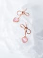 thumb 925 Sterling Silver With 18k Rose Gold Plated Cute Bowknot Stud Earrings 2