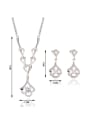 thumb Alloy White Gold Plated Fashion White Stones Two Pieces Jewelry Set 2