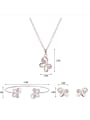 thumb Alloy White Gold Plated Simple style Rhinestone Butterfly Three Pieces Jewelry Set 3