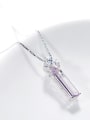 thumb S925 Silver Purple Crystal Necklace 2