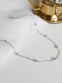 thumb 925 Sterling Silver With Platinum Plated Classic Ball Anklets 0