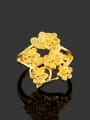 thumb Luxury 24K Gold Plated Flower Shaped Copper Ring 1
