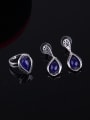 thumb Alloy Antique Silver Plated Vintage style Artificial Stones Water Drop shaped Three Pieces Jewelry Set 2