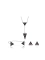 thumb Alloy White Gold Plated Simple style Triangle-shaped Three Pieces Jewelry Set 0